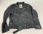 Label Lab Zwart lederen Leather Biker Jacket Jas XL + riem, Nieuw zonder kaartje, Jas | leer