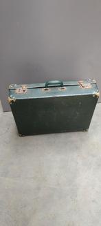 Vintage retro oude koffer aktetas opbergkoffer valies groen, Gebruikt, Ophalen of Verzenden