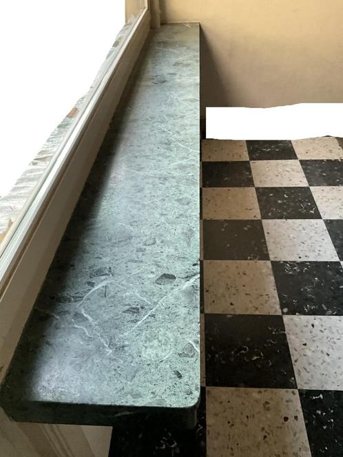 groen marmeren vensterbank marmer tablet., Doe-het-zelf en Bouw, Plinten en Afwerking, Ophalen