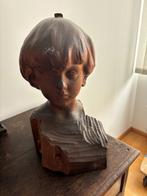 Originele houten buste – Kinderkop - handgesculpteerd, Antiek en Kunst, Kunst | Beelden en Houtsnijwerken, Ophalen