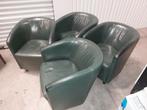 4 lederen stoelen/zeteltjes, Huis en Inrichting, Ophalen