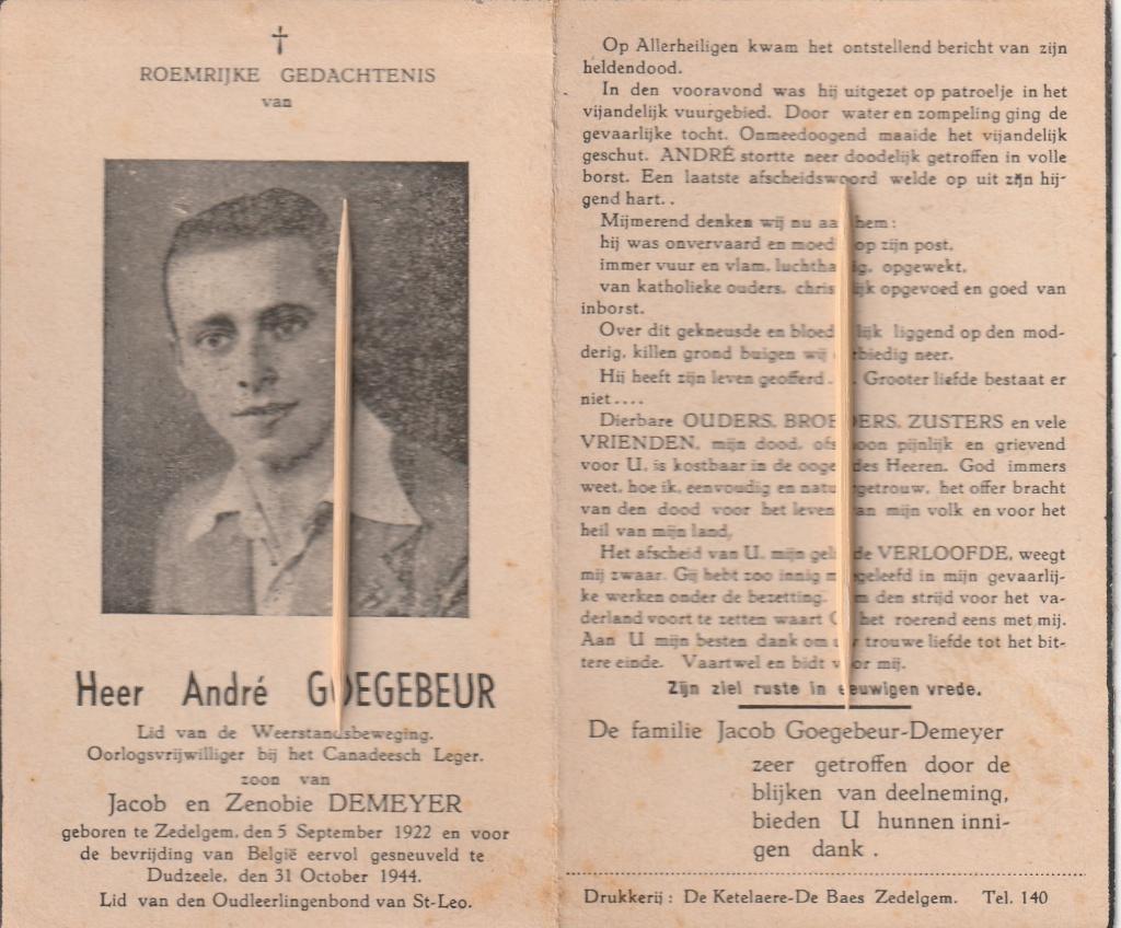 Victime de guerre 1940-1945, Envoi