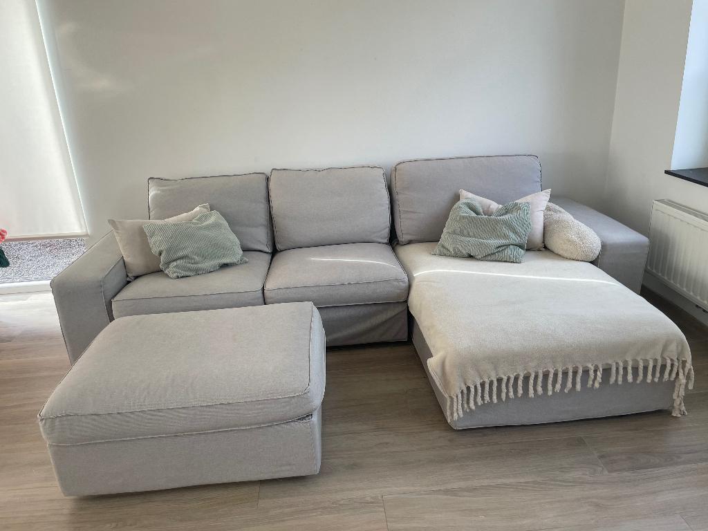 Zetel Ikea, Huis en Inrichting, Zetels | Zetels, Gebruikt, Hoekbank, Driepersoons, 250 tot 300 cm, 125 tot 150 cm, Stof, Ophalen