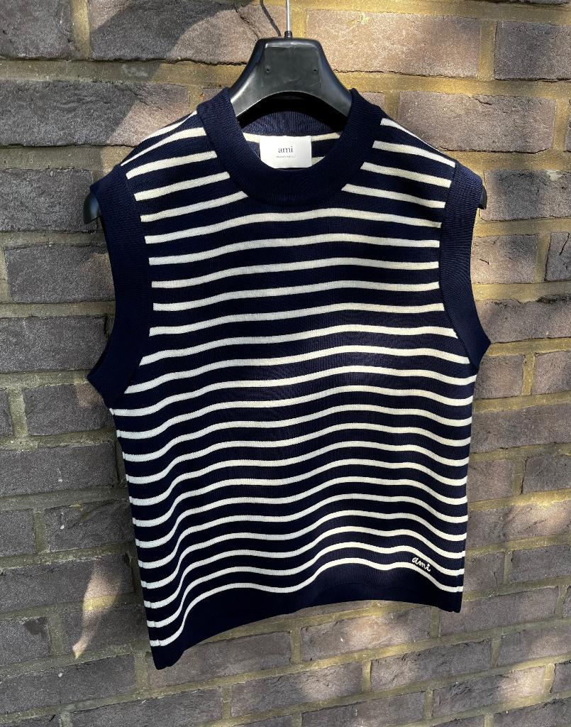 Pull sans manches AMI Paris, Vêtements | Hommes, Pulls & Vestes, Comme neuf, Taille 48/50 (M), Bleu, Enlèvement