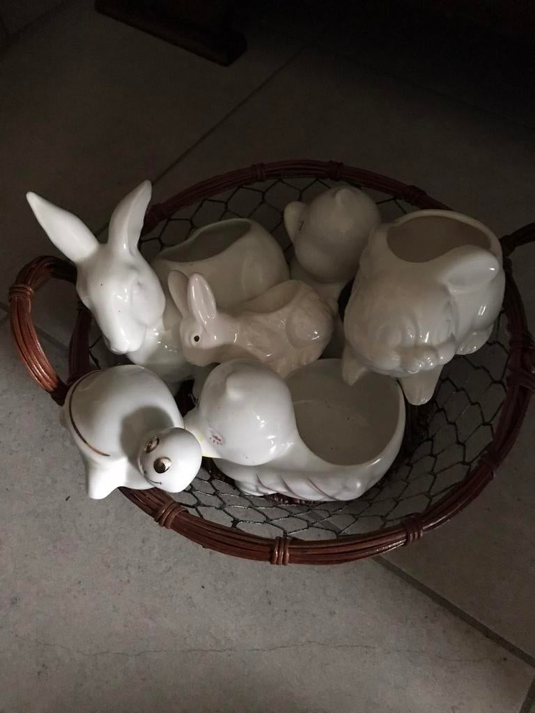 Mandje met kleine bloempotjes, Ophalen, Gebruikt