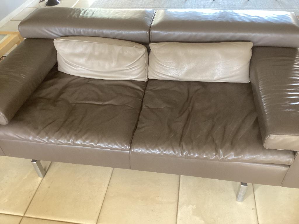 Salon jori twee en drie zit, Maison & Meubles, Canapés | Salons, Enlèvement, Utilisé, Quatre personnes ou plus, Cuir