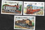3 Postzegels Cambodja (Khmerrepubliek) 1984 Locomotieven, Enlèvement ou Envoi, Non oblitéré, Trains