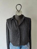 Zwarte blouse met witte bolletjes - maat M - H&M, Enlèvement ou Envoi, Porté, Noir, Taille 38/40 (M)