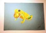 dessin grenouille a4 disponible avec cadre, Antiquités & Art, Art | Peinture | Moderne, Envoi