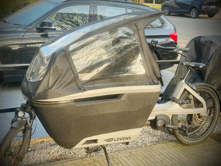 Lovens Explorer 65 Enviolo Auto Zilver 500WH, Fietsen en Brommers, Fietsen | Bakfietsen, Gebruikt, 3 kinderen, Elektrisch, Huif