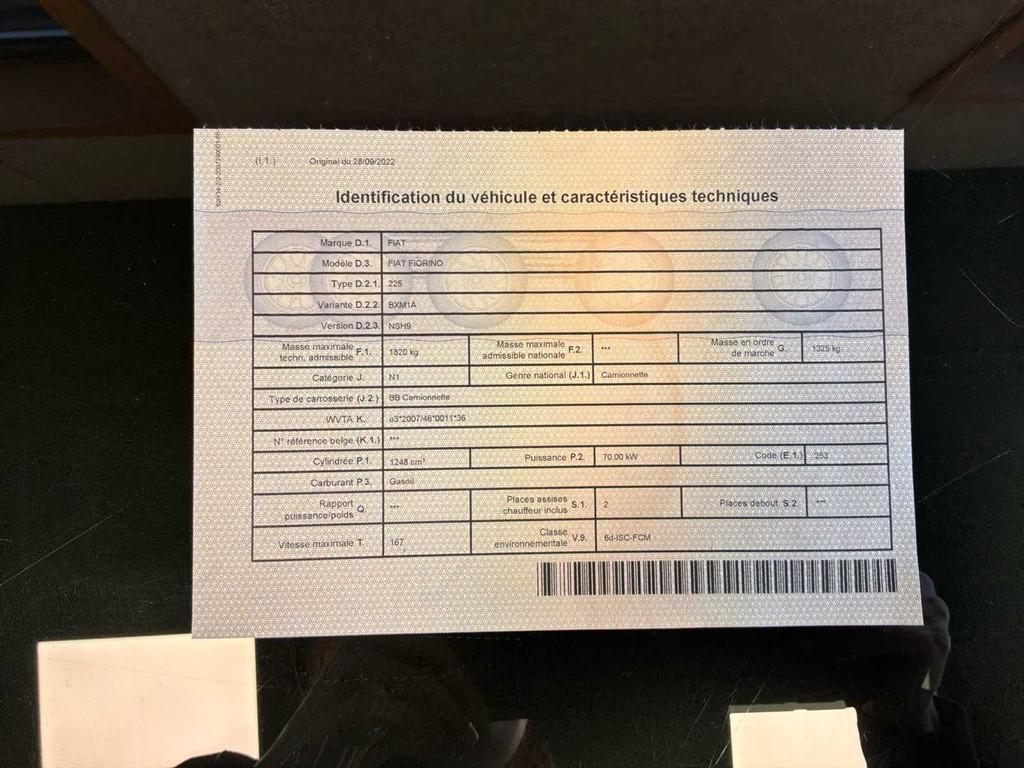 2022 Fiat Fiorino 225 Camionette, Autos, Fiat, Entreprise, Autres modèles, Diesel, SUV ou Tout-terrain, Occasion