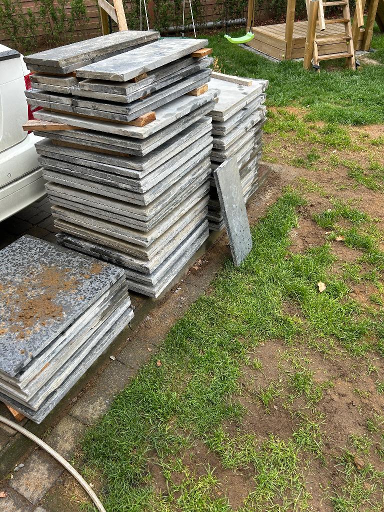 Vietnamese blauwesteen, Doe-het-zelf en Bouw, Ophalen, 40 tot 60 cm, Gebruikt, Hardsteen