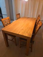 Ensemble table + 6 chaises teck massif, Maison & Meubles, Enlèvement