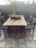 Eiken tuinstel voor opmaak, Ophalen, 4 zitplaatsen, Gebruikt, Tuinset