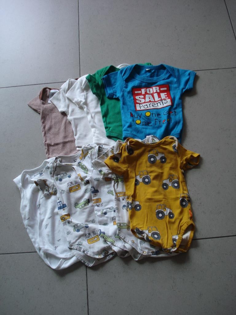 Pakket: 10 body's, jongens. mt 74/80, Kinderen en Baby's, Ophalen of Verzenden, Gebruikt, Maat 74