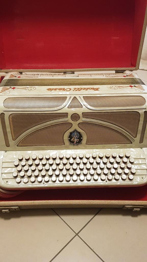 Accordéon Fratelli Crosio - blanc nacre, Musique & Instruments, Instruments à vent | Autre, Utilisé, Autres, Enlèvement ou Envoi