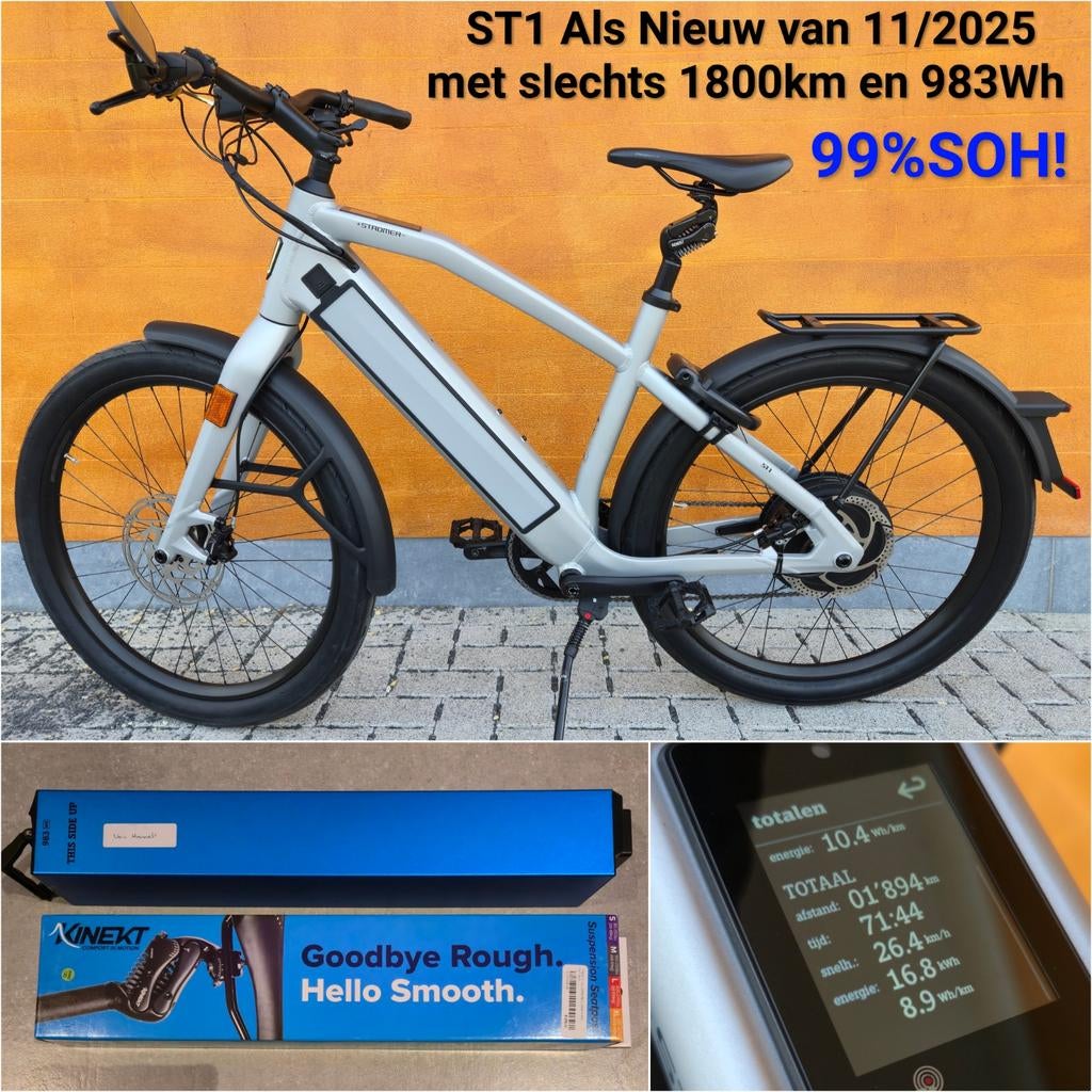 Stromer St1 Sport Grey L 983Wh! Kinekt 2025 speedpedelec, Fietsen en Brommers, Elektrische fietsen, Zo goed als nieuw, Stromer