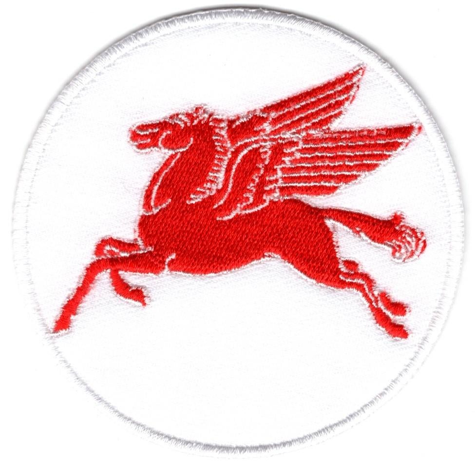 Mobiloil stoffen opstrijk patch embleem #8, Motoren, Accessoires | Stickers, Verzenden