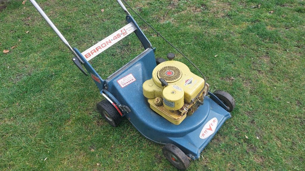 Rover grasmaaier in goede staat, Ophalen, Cirkelmaaier, Gebruikt, Benzine-grasmaaier