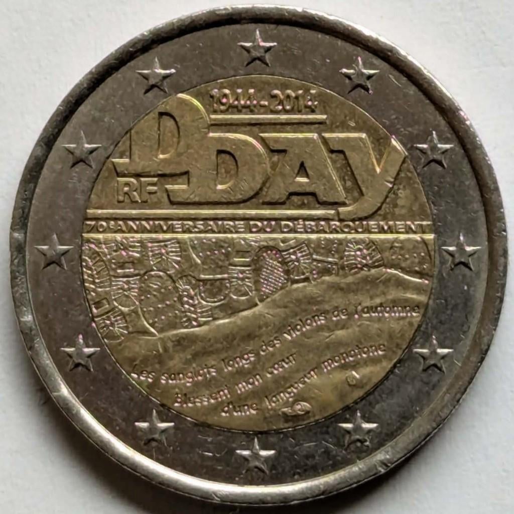 Frankrijk - 2 euro - 2014 - D Day, Postzegels en Munten, Ophalen, Frankrijk, 5 euro, Losse munt