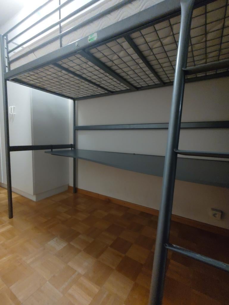 Hoogslaper met bureau en matras, Ophalen, Hoogslaper, Eenpersoons, 200 cm