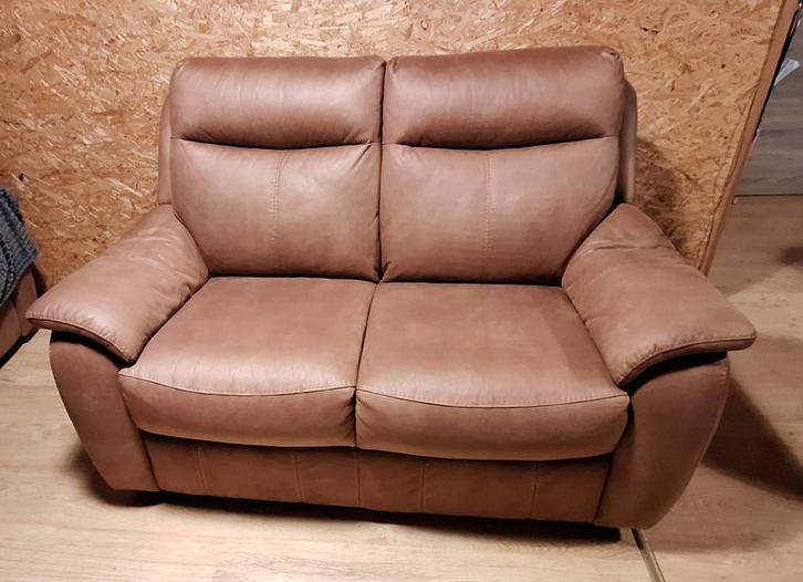 Fauteuil 2 et 3 places en cuir cognac, Maison & Meubles, Canapés | Salons, Enlèvement