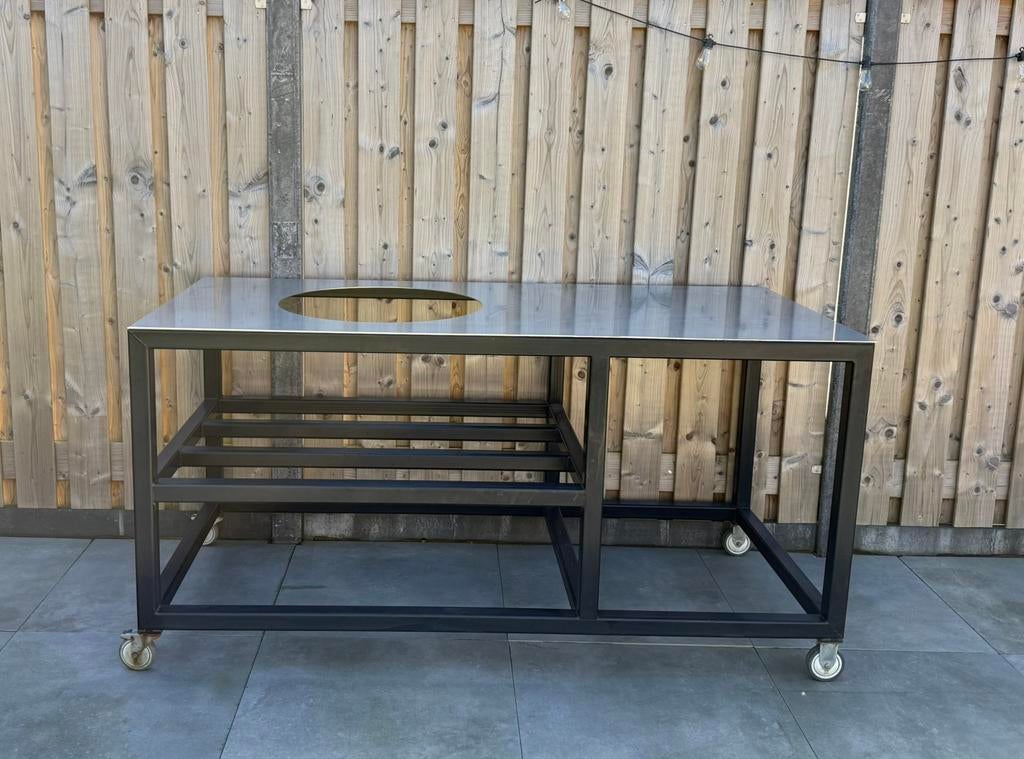Nieuw Robuust Stalen Buitenmeub/Werktafel voor Large Kamado., Enlèvement, Neuf