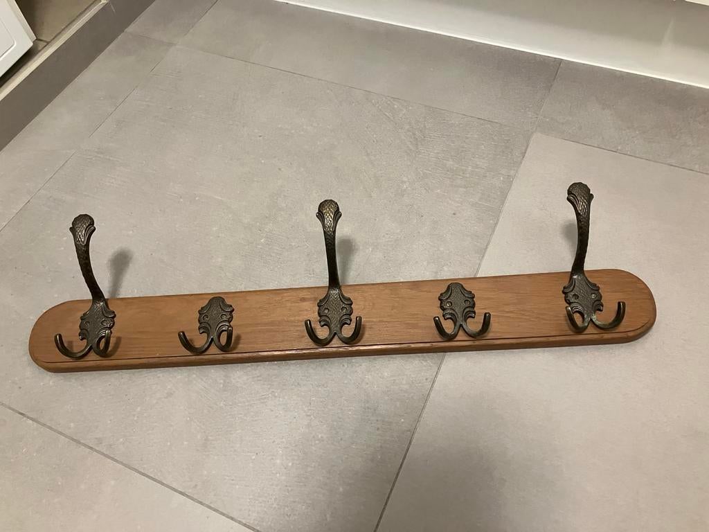 Vintage eiken houten kapstok, Ophalen of Verzenden