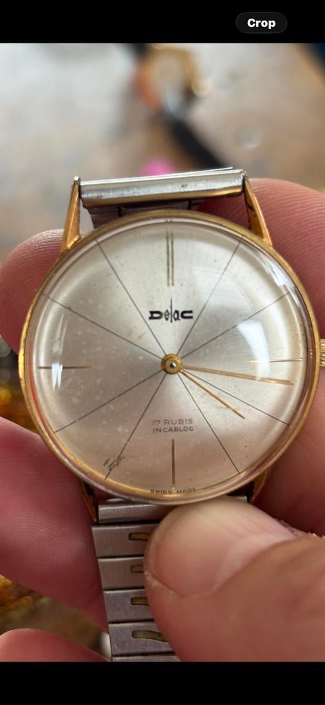 Montre Delac vintage, Bijoux, Sacs & Beauté, Montre-bracelet, Autres marques, Enlèvement ou Envoi, Acier