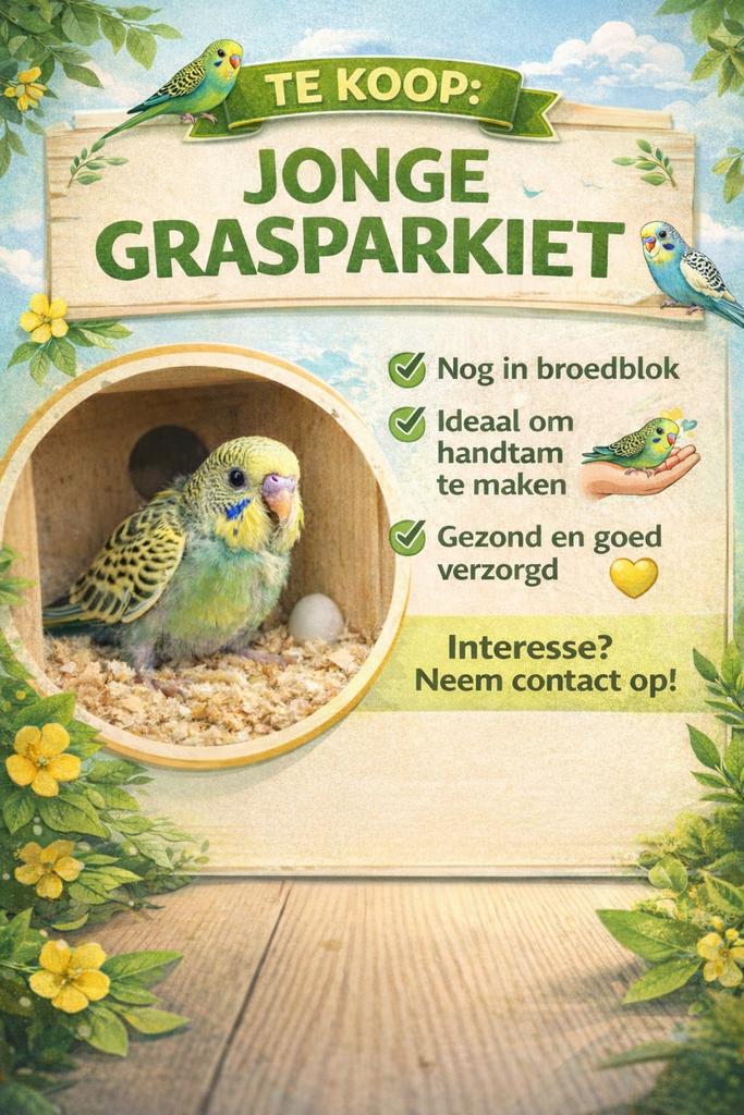 Parkieten om verder met de hand groot te brengen, Plusieurs animaux, Perruche, Domestique