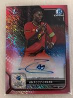 Amadou Onana Autograph /5 Red Refractor CA-AO Topps Chrome, Ophalen of Verzenden, Nieuw, Plaatje