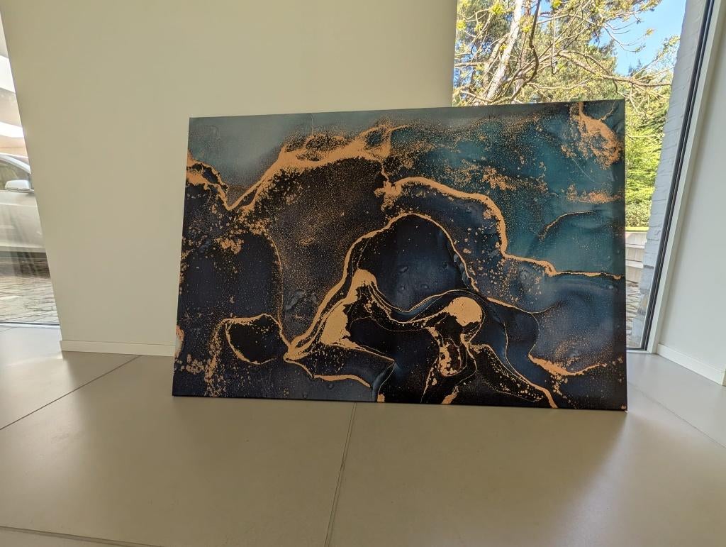 Muurdecoratie -Wallfield canvas Serie Blue Marble (2X), Ophalen