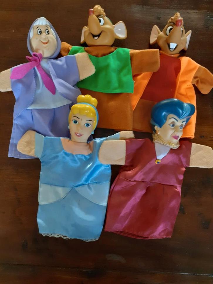 Assepoester handpoppen poppenkastpoppen Disney, Verzamelen, Poppen, Ophalen of Verzenden