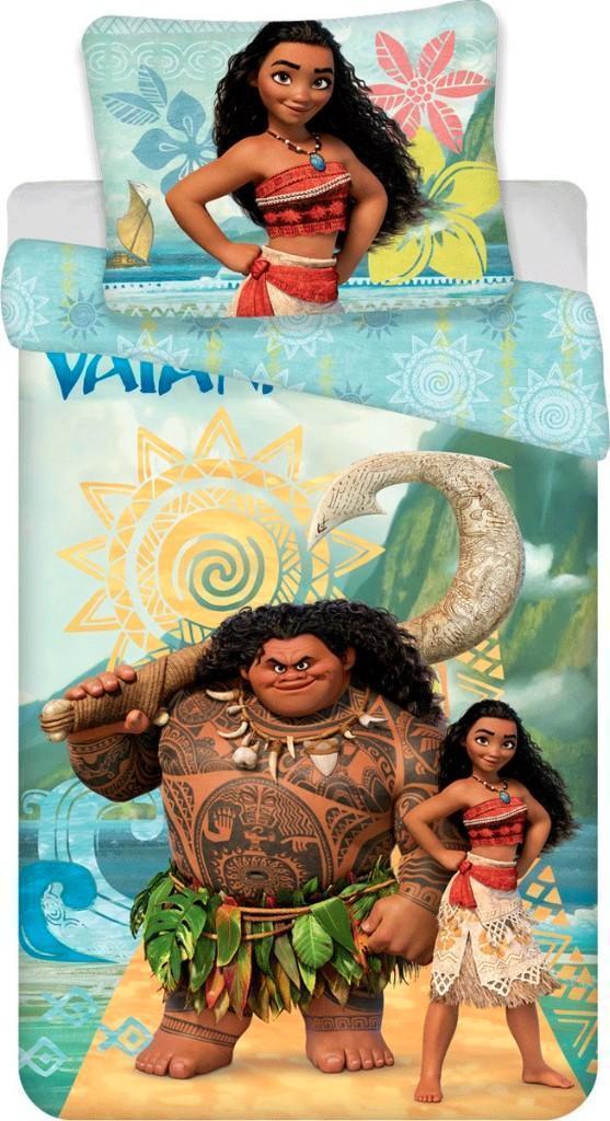 Vaiana eenpersoons Dekbedovertrek 140 x 200 - Disney -Katoen, Kinderen en Baby's, Kinderkamer | Beddengoed, Nieuw, Dekbedovertrek
