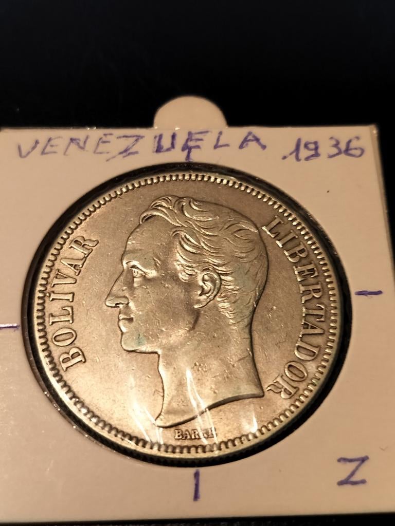 Zilveren munt Venezuela 1936, Ophalen of Verzenden