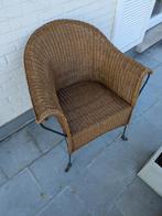 Rieten stoel, Huis en Inrichting, Stoelen, Ophalen, Gebruikt, Bruin, Metaal
