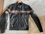 Lederen vintage motorjas XL, Kleding | Heren, Jassen | Zomer, Ophalen, Zo goed als nieuw