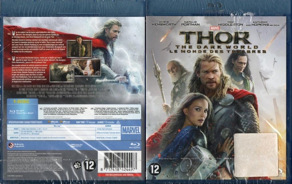 thor  the dark world (blu-ray) nieuw, Ophalen of Verzenden, Nieuw in verpakking, Science Fiction en Fantasy