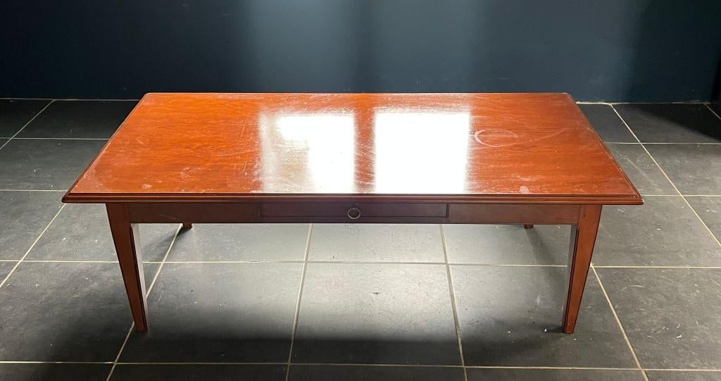 Eikenhouten salontafel met lade, Ophalen, Gebruikt, Rechthoekig, Eikenhout