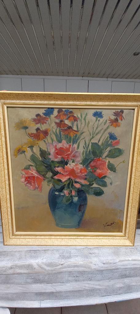 2 schilderijen van Jan Cockx,  vaas met bloemen, Antiek en Kunst, Kunst | Schilderijen | Klassiek, Ophalen