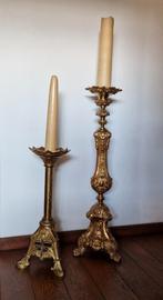 2 grands chandeliers en cuivre massif avec bougies, Antiquités & Art, Curiosités & Brocante, Enlèvement