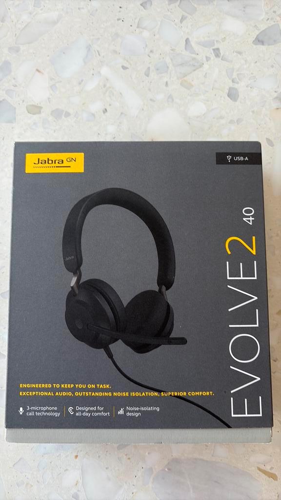 Jabra Evolve2 40, TV, Hi-fi & Vidéo, Casques audio, Supra-aural, Autres marques, Enlèvement ou Envoi