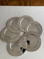 Zes verzilverde onderborden, Ophalen of Verzenden, Zo goed als nieuw, Overige materialen, Bord(en)