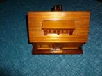 Vintage houten spaarpot, Verzamelen, Ophalen of Verzenden, Hout, Object of Gebouw