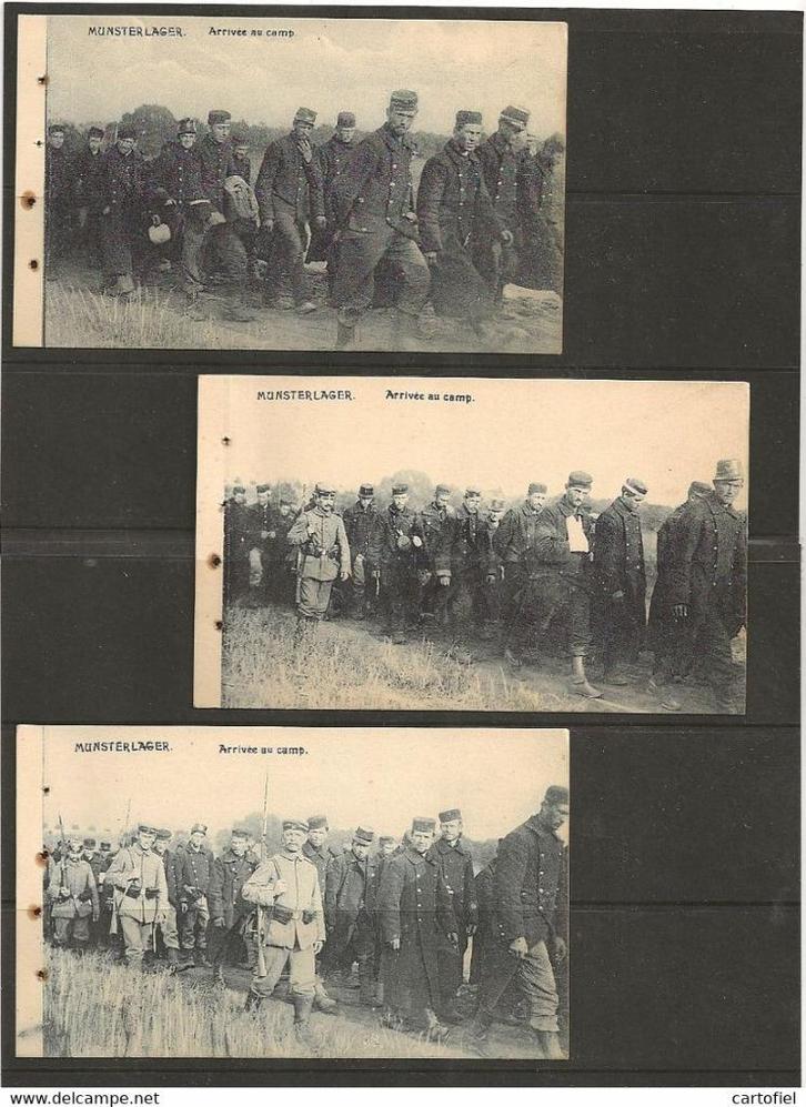 Oorlog-Krijgsgevangenenkamp-Munster-Lager-3oude zichtkaarten, Verzamelen, Militaria | Algemeen, Overige soorten, Foto of Poster