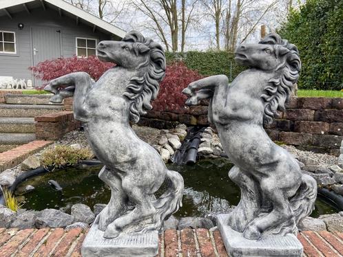 Steigerende Paarden , laatste set, Tuin en Terras, Tuinbeelden, Nieuw, Dierenbeeld, Beton, Ophalen