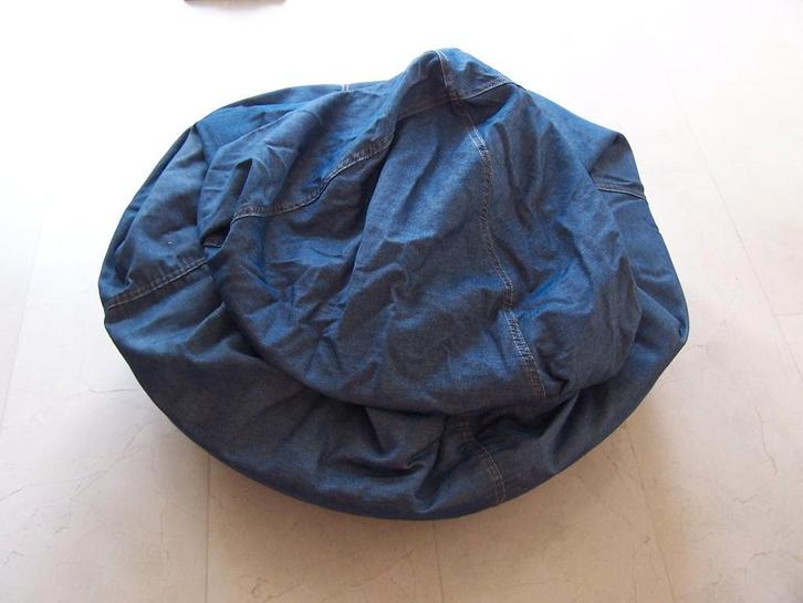 Zitzak jeans, Huis en Inrichting, Zitzakken, Gebruikt, Zitzak, Blauw, Ophalen of Verzenden