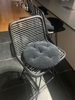 3 chaises haute black assise rotin et structure métal, Maison & Meubles, Tabourets de bar, Comme neuf