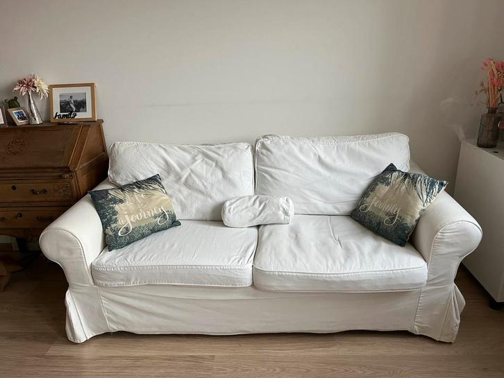 2-zits slaapbank - Ikea Ektorp, Huis en Inrichting, Slaapkamer | Slaapbanken, Gebruikt, Wit, Ophalen