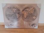 Toile imprimée mappemonde  58 x 78 cm NEUVE déco murale, Enlèvement, Neuf